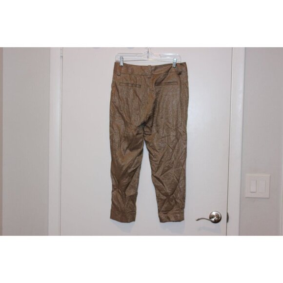 Alice + Olivia Gold Metallic Womens Pleated Trousers Pants Size 0 - Picture 4 of 9